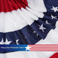 USA American Pleated Fan Flag 1.5x3 Feet Made in US, Embroidery Stars U.S.A 4th of July Bunting Flags with 3 Brass Grommets and Canvas, Patriotic Half Fan Banner for Fourth of July Deco