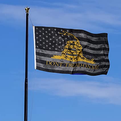 3x5 Double Sided Don't Tread On Me Flag Gadsden Black American Flags Made in USA 3Ply Heavy Duty Durable Tea Party Libertarian USA Outdoor Banner