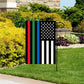Pack of 2 Thin Blue Green and Red Line Garden Flag- American Blue Red Green Stripe All Lives Matter Police Firefighter Military Yard Flags Banner Law Enforcement Police Fireman Army Flag