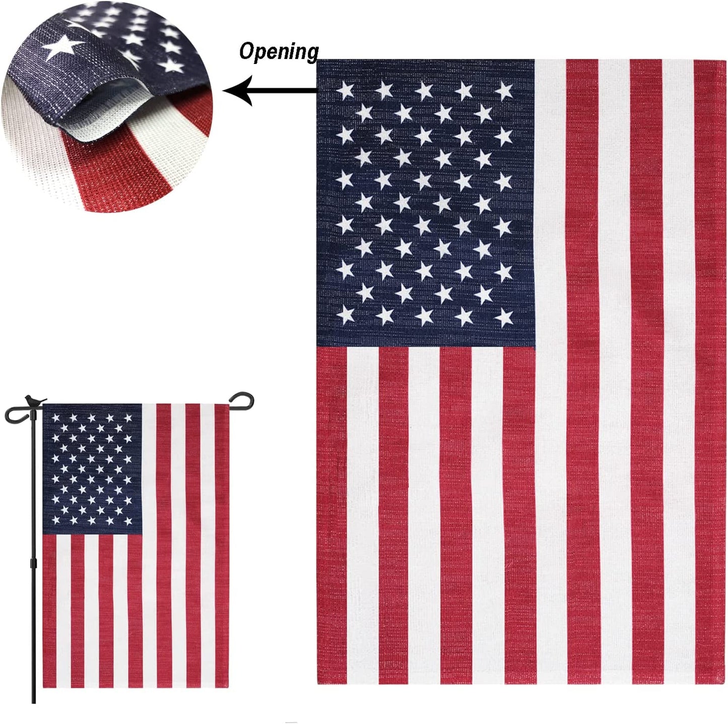 Pack of 10 American Garden Flags 12.5 X 18.5 Inch- US USA Double Sided Small American Flag for Yard Banner Patriotic Outdoor Lawn Decoration (American Garden Flag)