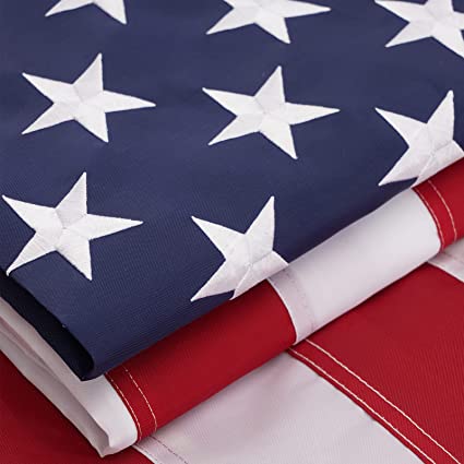5x8 American Flag Large US Flags Heavy Duty Embroidered Stars, Sewn Stripes, 3 Brass Grommets USA Flag 5x8 Feet Outdoor Indoor
