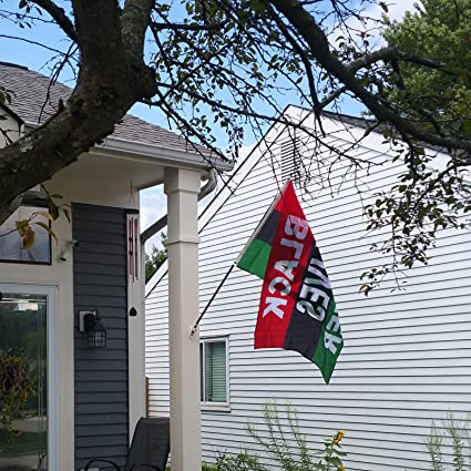 Pack of 2 Black Lives Matter Flag, BLM Flag, 3x5 Ft Protest Peace Large Flags Banner with Canvas Header 2 Grommets for Home, Room, Wall Outdoor/Indoor