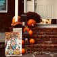 Pack of 2 Happy Fall Garden Flag 12x18 Inch Double Sided, Autumn Gnome Pumpkin Maple Leaves Yard Flags for Farmhouse Porch