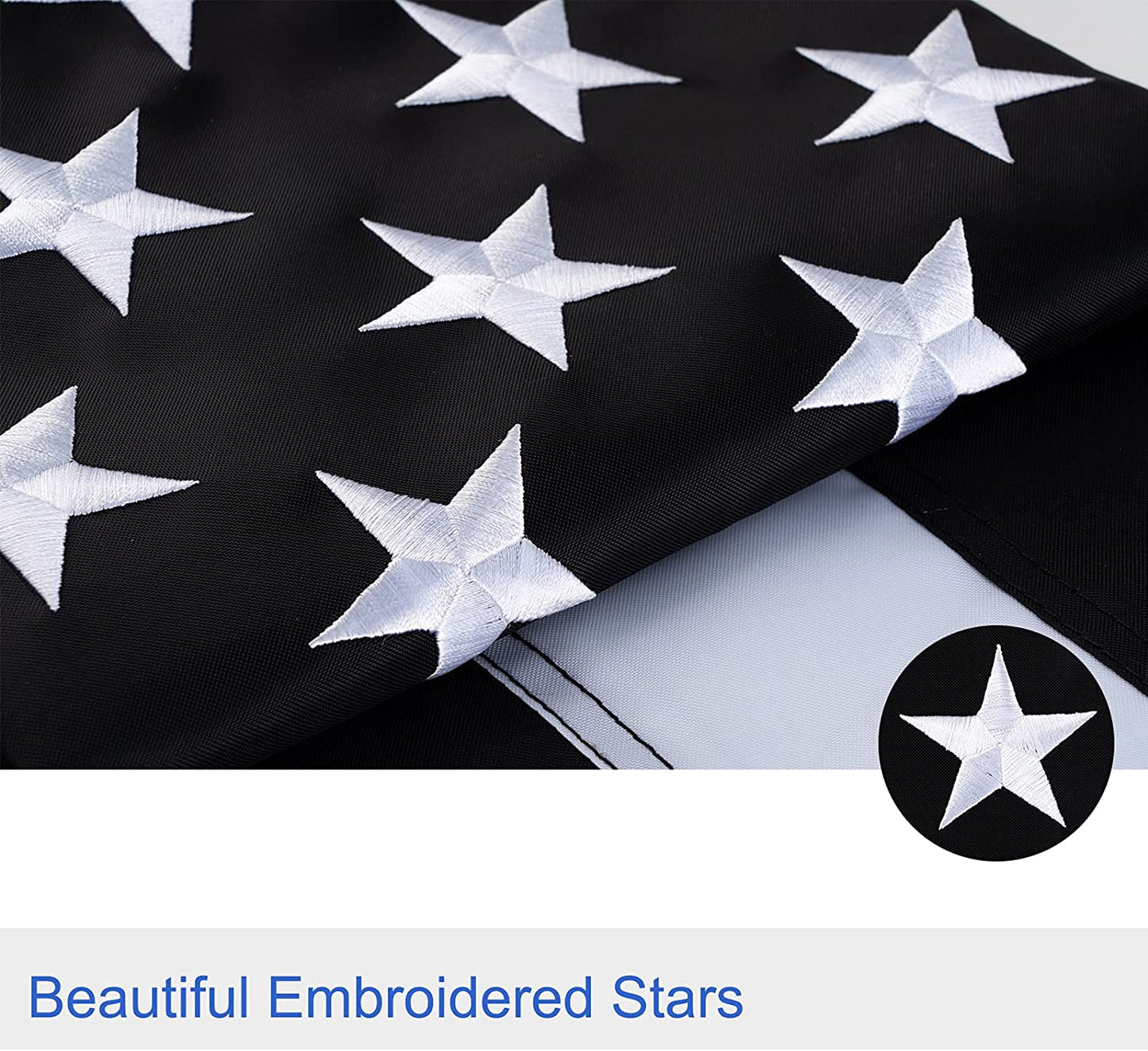 Thin Blue Line Flag 3x5 Back the Blue - Made in USA Police Flags, Blue Lives Matter First Responders Outdoor Flag, Embroidered & Sewn Stripe for Outside Indoor