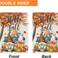 Pack of 2 Happy Fall Garden Flag 12x18 Inch Double Sided, Autumn Gnome Pumpkin Maple Leaves Yard Flags for Farmhouse Porch