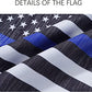 Pack of 10 Thin Blue Line Garden Flag American Police Flags 12.5x18 inch Double Sided Back the Blue Stripe Blue Lives Matter Flag, silver blue