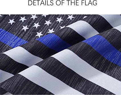 Pack of 10 Thin Blue Line Garden Flag American Police Flags 12.5x18 inch Double Sided Back the Blue Stripe Blue Lives Matter Flag, silver blue