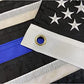 Thin Blue Line Flags 16x24 Inches Outdoor Made in USA - Embroidered Stars Police Boat Flag, Heavy Duty Back The Blue Flag Stripe Blue Line Lives Matter Flags Banner with 2 Brass Grommets