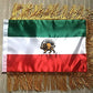Iran Old Table Flag - Former Iranian Desk Flag Persia Flag 20x30 cm - Satin Double Sided Table Flag with Pole - Vivid Color