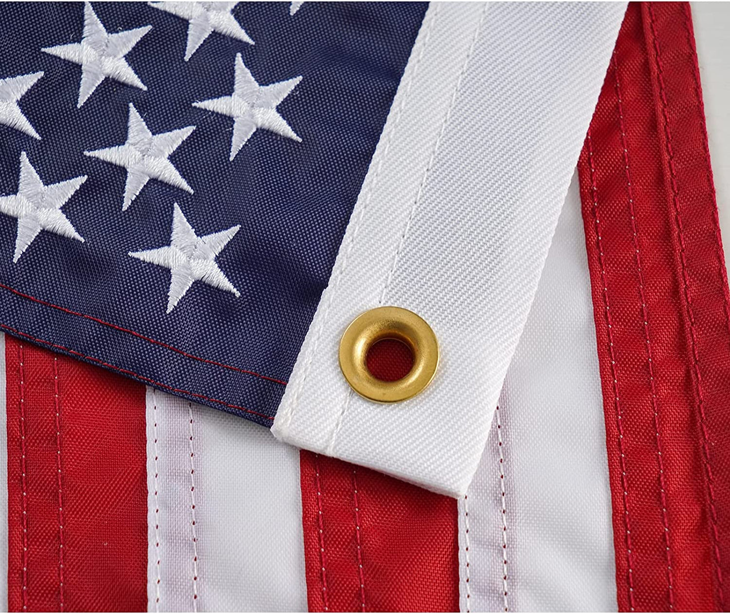American US Boat Flag 12x18 Inch Made in USA, Embroidery 50 Stars Ensign Nautical U.S.A Flags with 2 Brass Grommets, Heavy Duty Nylon Outdoor Banner for Yacht
