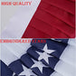 American US Bunting Flag 2x4, Pleated Fan with Embroidered Stars for Outdoor, Patriotic Brass Grommets July 4 Decorations Party Outside Inside (123)