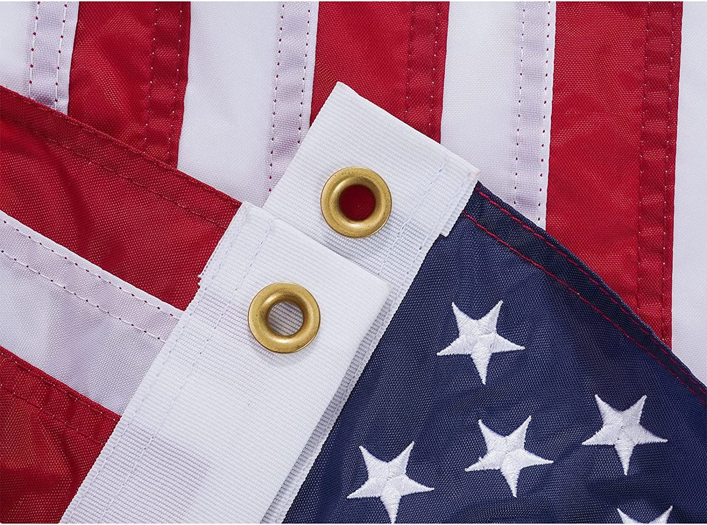 American Flag 12x18 Inches Boat Marine Yacht Flags Outdoor Heavy Duty Made in USA - Embroidered USA 1x1.5 Ft Flags - Heavy Duty Banner US Nylon Sewn Stripes Indoor with 2 Brass Grommets