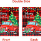 Pack of 2 Christmas Garden Flag Merry Christmas Yard Flags 12x18 Double Sided Red Truck Xmas Decor for Outdoor, Outside