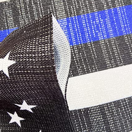 Pack of 10 Blue Line Garden American Flag - 12.5 x 18 Inch Double Sided Police Yard Flags for Honoring Law Enforcement Officers Fade-resistant