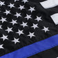 Thin Blue Line Embroidered Stars Boat Flag 12x18 Inch, Durable Nylon U.S Police Flags with Sewn Stripes and Brass Grommets for Yacht Motorcycle, Enforcement Officers Outdoor Banner Made in USA