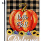 Pack of 2 Fall Garden Flag Autumn Buffalo Check Pumpkins - Small Vertical Welcome Garden Yard Flags Banner 12x18 Double Sided Farmhouse Home Fall Porch Decor Outside