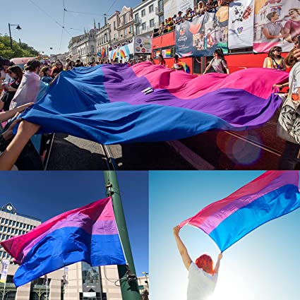 Pack of 10 Bisexual Flag 3x5 ft, Heavy Duty Bi Flags for Outdoor Made in USA, Vivid Color Bisexual Pride Flag Polyester for House Wall Outsides Insides Decoration