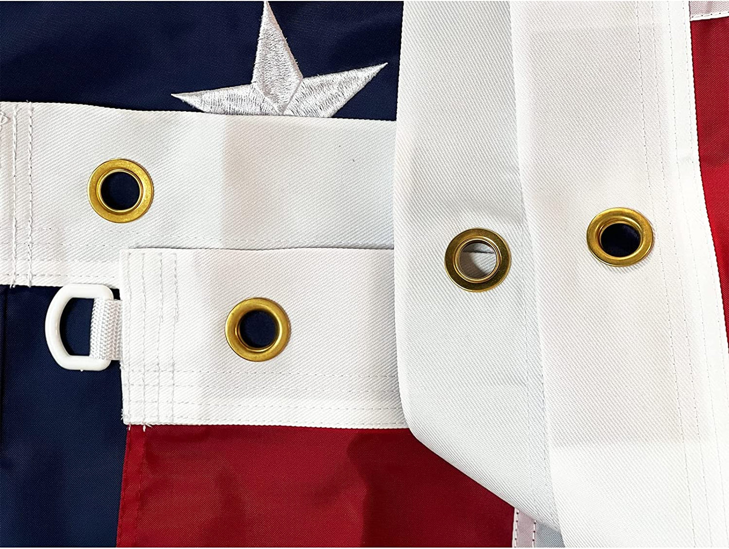 American Flag 10x15 for Outside US Flags - Outdoor Heavy Duty United State Flag Embroidered Stars for All Weather High Wind Sewn Stripes With Brass Grommets