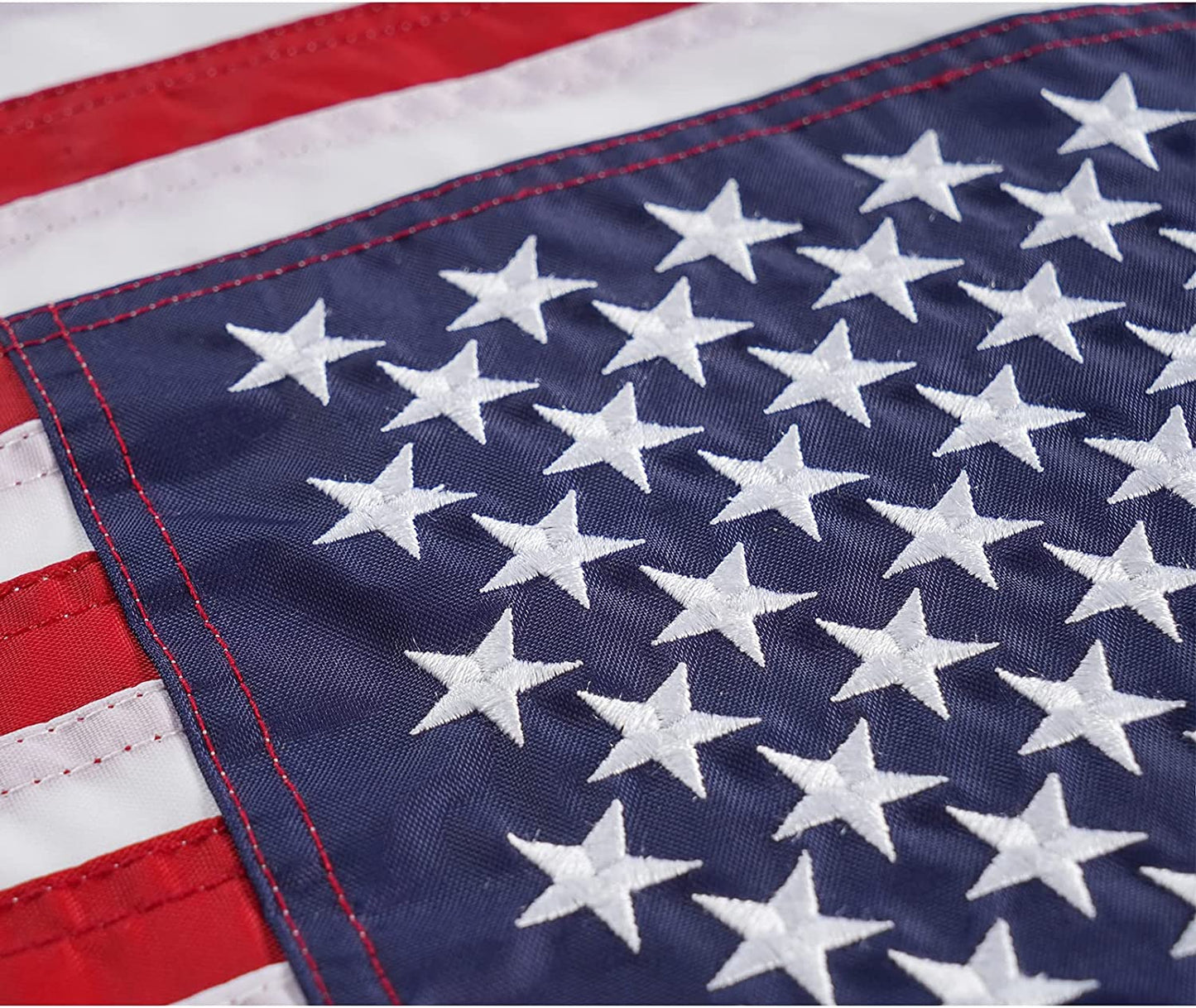 American US Boat Flag 12x18 Inch Made in USA, Embroidery 50 Stars Ensign Nautical U.S.A Flags with 2 Brass Grommets, Heavy Duty Nylon Outdoor Banner for Yacht