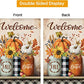 Pack of 2 Fall Garden Flag 12 x 18 Inch Double Sided for Outside Autumn Pumpkin Welcome Decorations Banner Seasonal Farmhouse Yard Decor