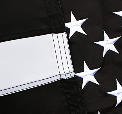 Thin Blue Line Flags Many Sizes Outdoor Made in USA - Embroidered Stars Police Flag, Heavy Duty Back The Blue Flag Stripe Blue Line Lives Matter Flags Banner with 2 Brass Grommets