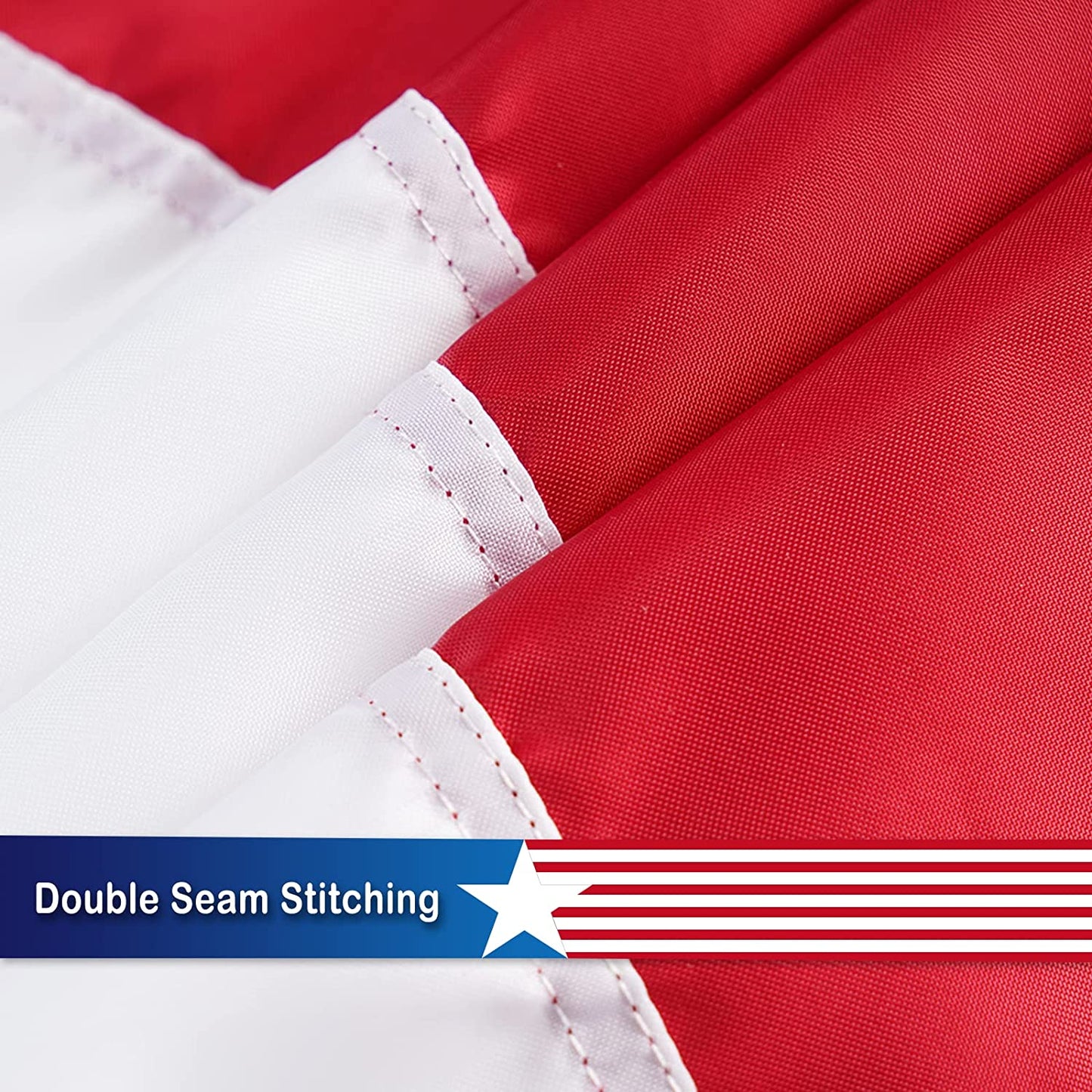 USA American Pleated Fan Flag 1.5x3 Feet Made in US, Embroidery Stars U.S.A 4th of July Bunting Flags with 3 Brass Grommets and Canvas, Patriotic Half Fan Banner for Fourth of July Deco