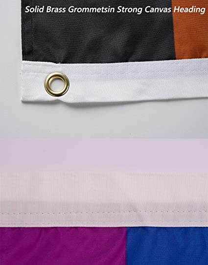 Pack of 10 Philadelphia Rainbow Pride Flag 3x5 ft, Heavy Duty Philly Gay Pride Flags for Outdoor, Vivid Color Brown and Black and Fade Proof Inclusive Pride Banner with 2 Grommets