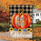 Pack of 10 Hello Fall Garden Flag Autumn Buffalo Check Pumpkins - Small Vertical Welcome Garden Yard Flags Banner 12x18 Double Sided Farmhouse Home Fall Porch Decor Outside