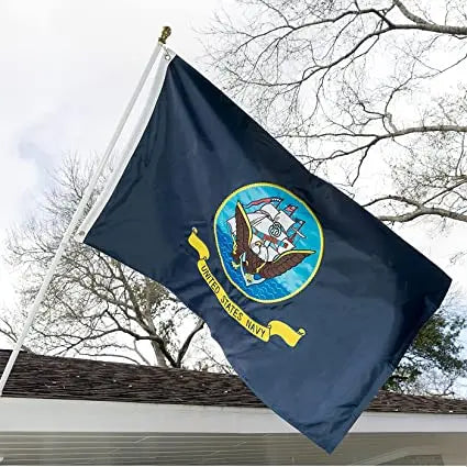 Navy Flag Military US 3x5 Ft - Outdoor Double Sided Made in USA USN Army Flags United States Naval Heavy Duty 3ply Memorial Usa Banner with 2 Grommets USA TOP FLAGS,INC