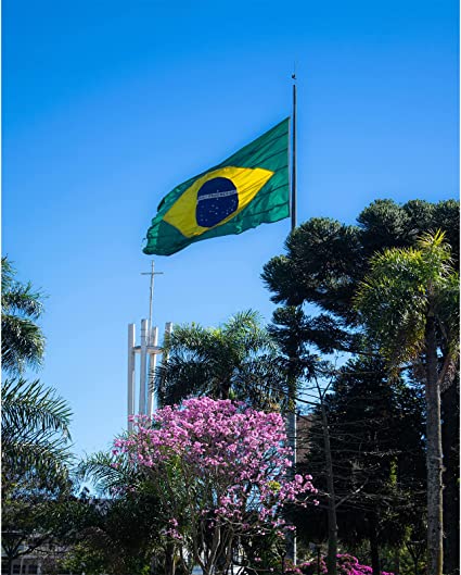 Brazil Brazilian Flag 3x5FT Embroidered Stars Sewn Stripes Heavy Duty Outside Flags with Two Thick Brass Grommets