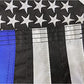 Thin Blue Line Flags 16x24 Inches Outdoor Made in USA - Embroidered Stars Police Boat Flag, Heavy Duty Back The Blue Flag Stripe Blue Line Lives Matter Flags Banner with 2 Brass Grommets