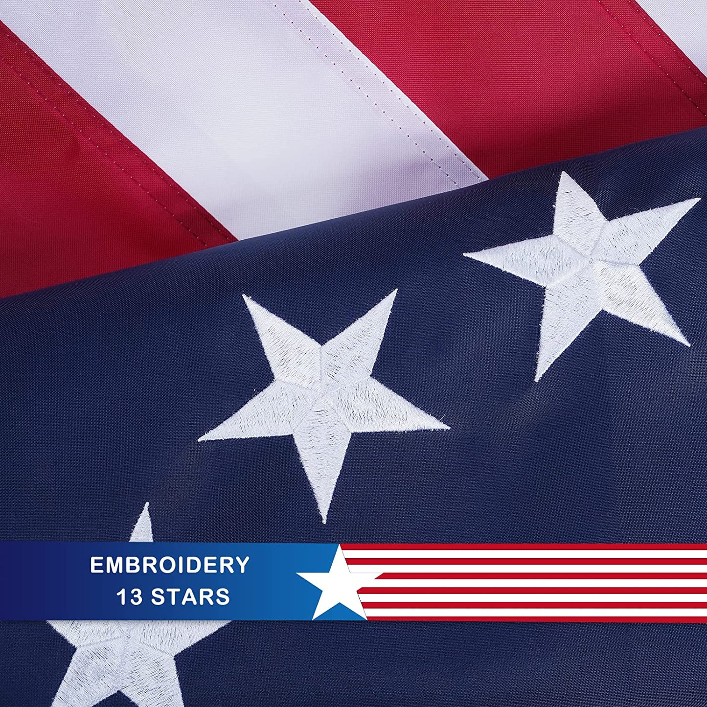 Pack of 2 Betsy Ross Boat Flag Made in USA 12x18 Inch, Embroidery 13 Stars Colony American Flags with Brass Grommets for 4th of July Independence Day Outdoor Decor Banner