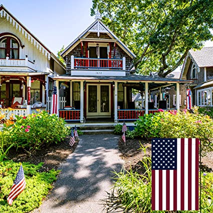 Pack of 2 American Flag USA Garden Flag 12 x 18 - Patriotic Double Sided Small American Flags for Yard (American Garden Flag)