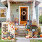 Pack of 2 Fall Garden Flag Yard Flags 12 x 18 Inch Double Sided Pumpkin Outdoor Flag Welcome Decorations for Home Porch Outside (Fall-Harvest Car)