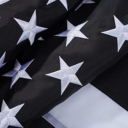 Pack of 2 Thin Blue Line Flag 4x6 ft , American Police Flag for Outside with Embroidered Stars Made in USA, Back The Blue Flags, USA Blue Line Flag Banner with 2 Brass Grommets for Law Enforcement Officers