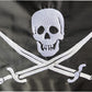 Pack of 2 Pirate Boat Flag 12x18 Inches Made in USA, Embroidery Jolly Roger Pirate Yacht Flags with 2 Brass Grommet, Heavy Duty Nylon Skull Outdoor Banner for All Weather