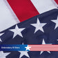 American Flag 3x5 Ft Pole Sleeve Banner Style Made in USA, with Embroidered Stars and Gold Fringed, Heavy Duty Polyester US Flags for Indoor