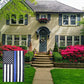 Pack of 10 Blue Line Garden American Flag - 12.5 x 18 Inch Double Sided Police Yard Flags for Honoring Law Enforcement Officers Fade-resistant