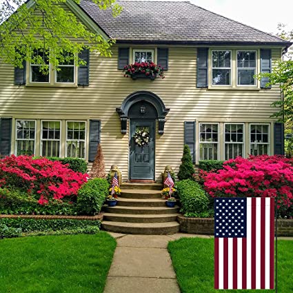 Pack of 2 American Flag USA Garden Flag 12 x 18 - Patriotic Double Sided Small American Flags for Yard (American Garden Flag)