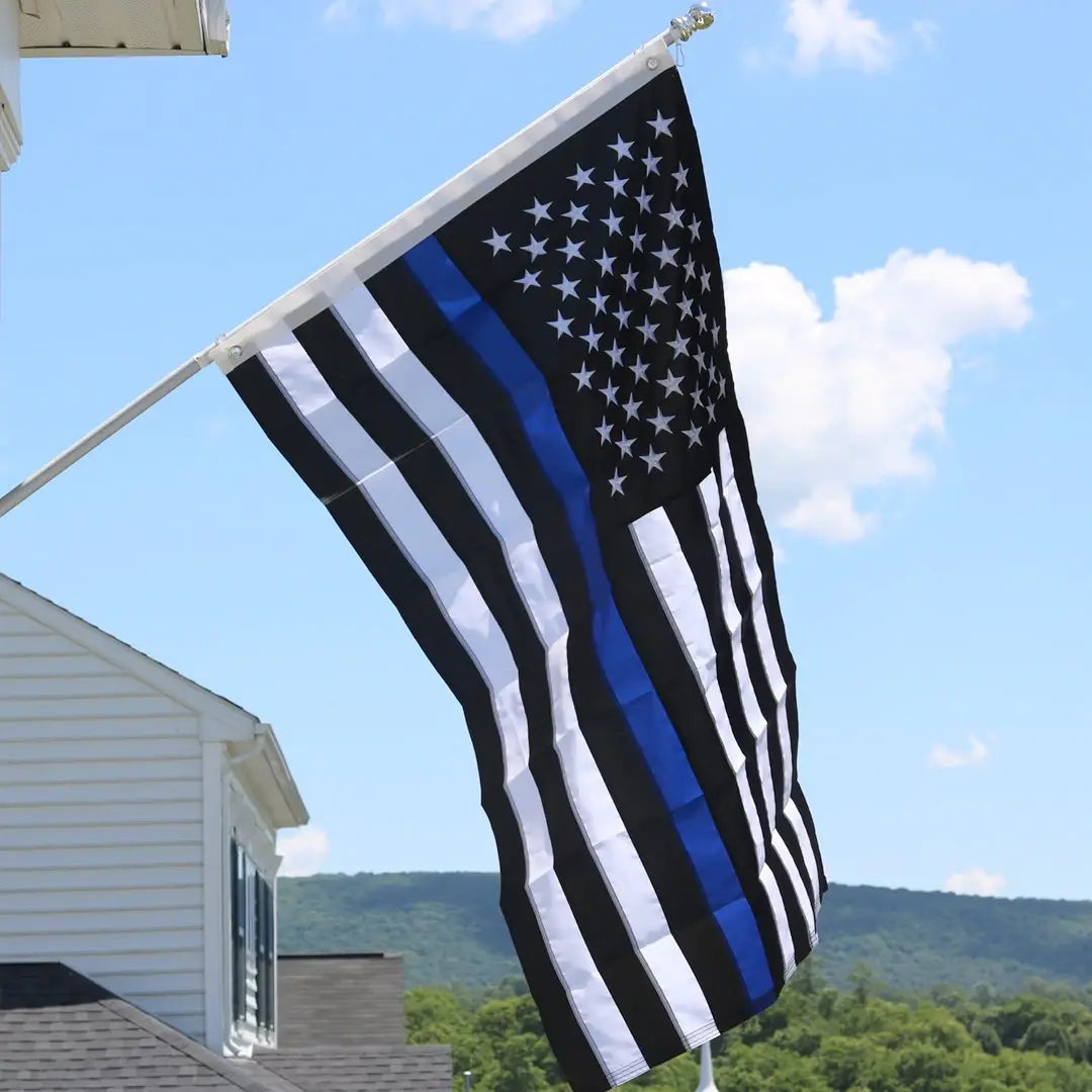 Thin Blue Line Black and White American Flag Support Policemen Police Thin Blue Line Black and White American Flag Support Policemen Police